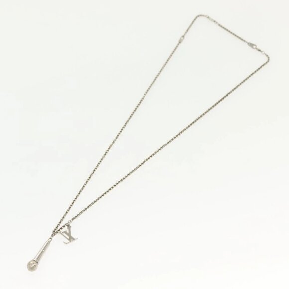 LOUIS VUITTON DJ Vocabulary Necklace metal Silver M69458 LV Auth 138915 - Picture 9 of 16